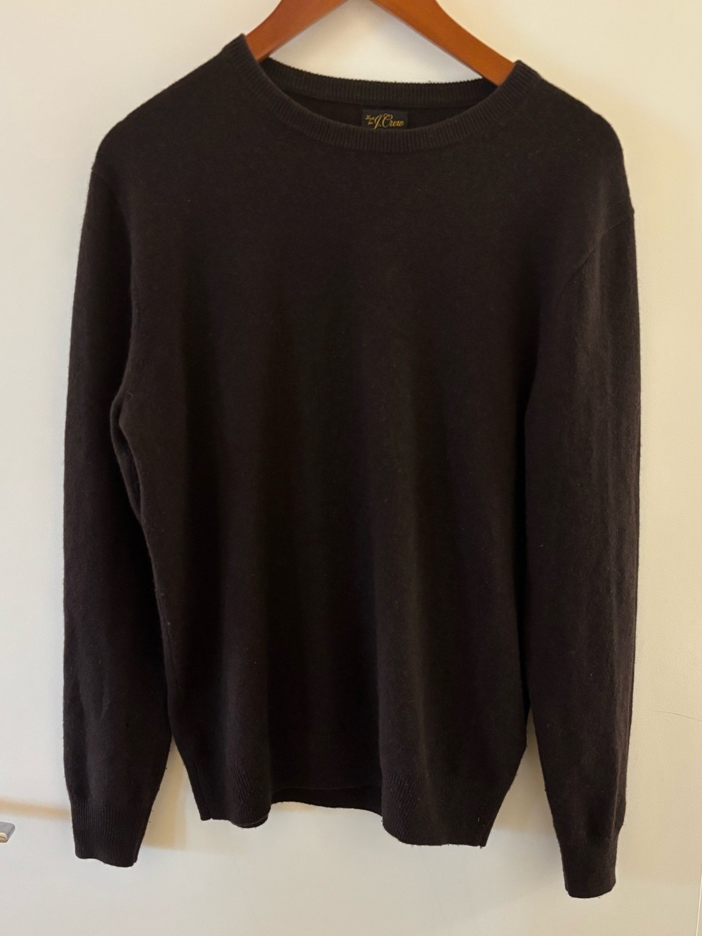 J.Crew Men’s M 100% Cashmere Crewneck Sweater Chocolate Brown